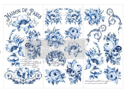 Spring Serenade - 3 sheets - 15cm x 30cm each  - Redesign Decor Transfer Decal