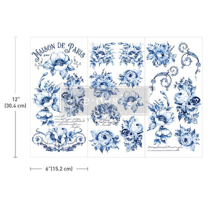 Spring Serenade - 3 sheets - 15cm x 30cm each  - Redesign Decor Transfer Decal