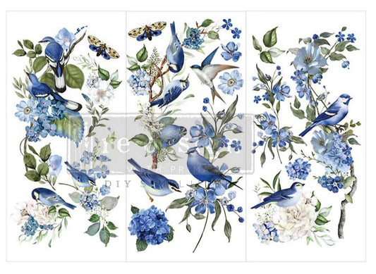 Garden Whispers - 3 sheets - 15cm x 30cm each  - Redesign Decor Transfer Decal 