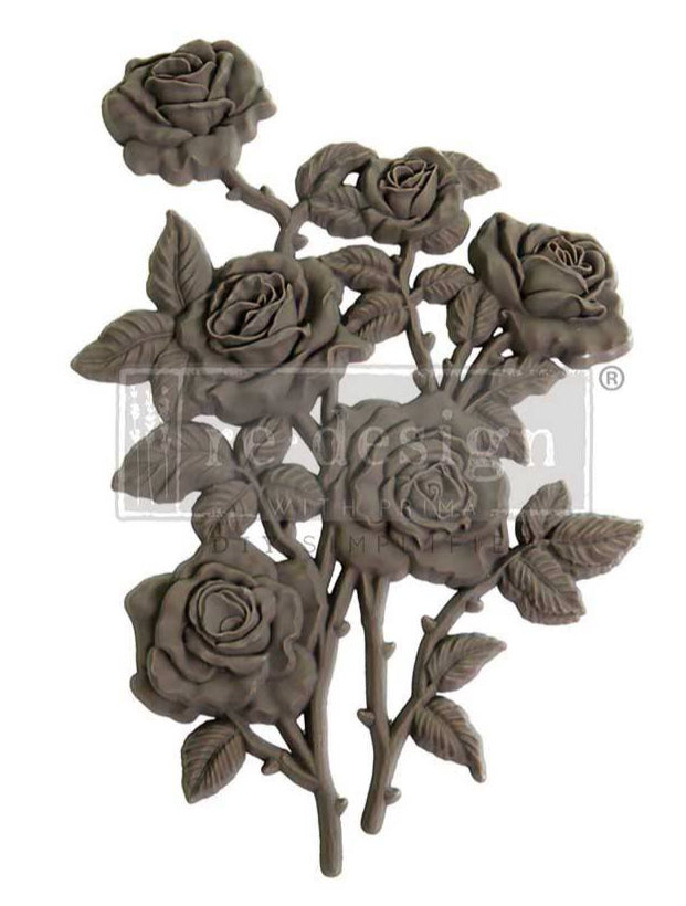 Ethereal Bouquet  – 26cm x 17.1cm - Roses Applique Moulding by ReDesign with Prima