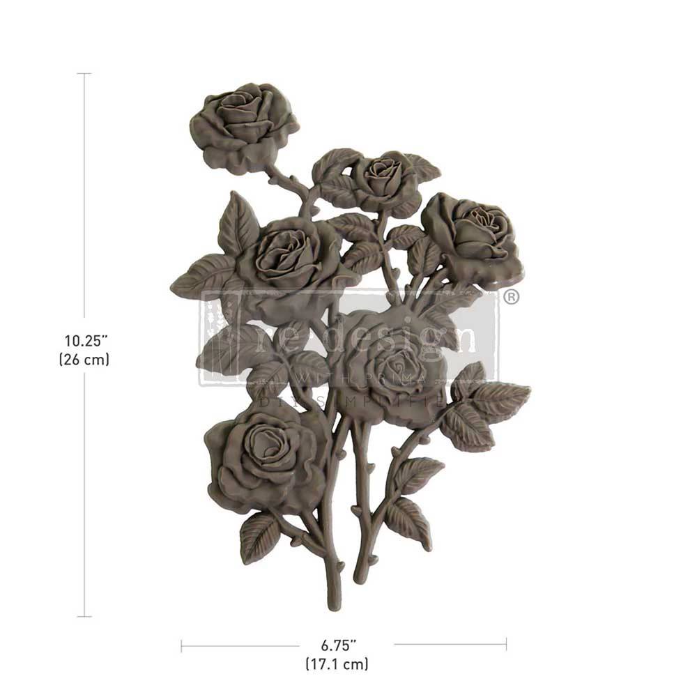 Ethereal Bouquet  – 26cm x 17.1cm - Roses Applique Moulding by ReDesign with Prima