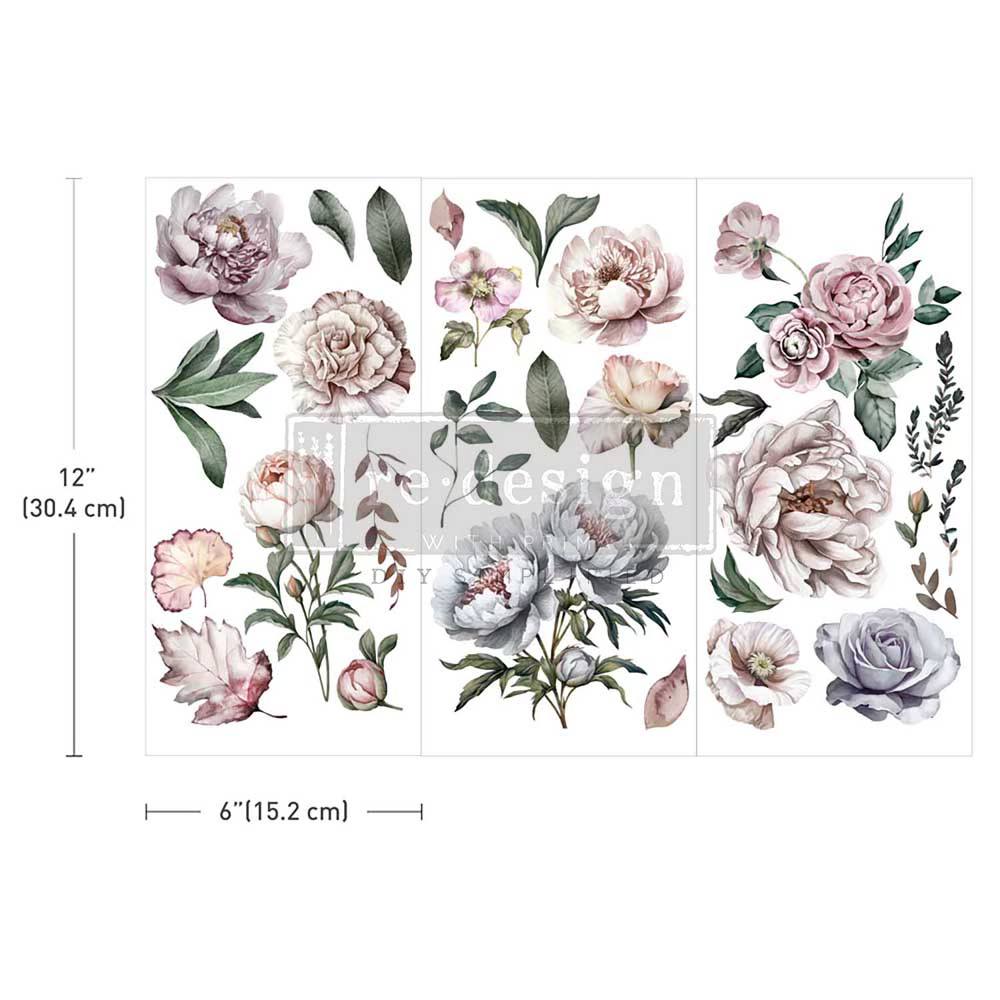 Blossom Breeze - 3 sheets - 15cm x 30cm each  - Redesign Decor Transfer Decal