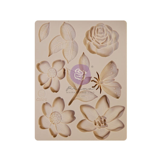 Watercolour Floral - Decor Mould Re-Design with Prima 3.5" x 4.5"