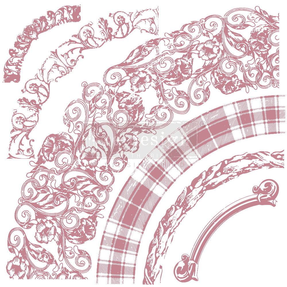 CLEAR CLING DECOR STAMP - Curved Accents - ReDesign with Prima - 6 piece