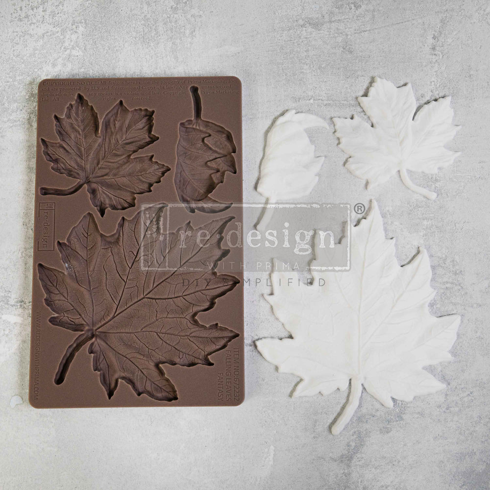 FALLING LEAVES FANTASY Decor Mould Re-Design with Prima 8" x 5"