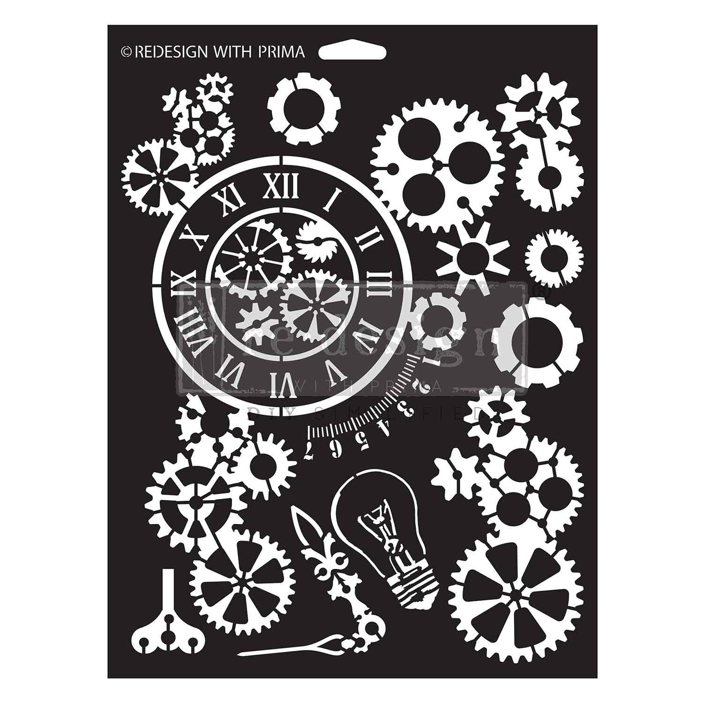 GEARWORKS Decor Stencils 22.9cm x 30.5cm by ReDesign with Prima