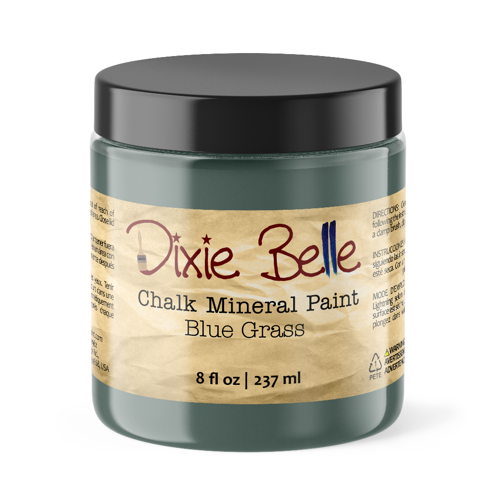 Muted teal chalk mineral paint by Dixie Belle. Water-based, low VOC. Perfect for furniture upcycling