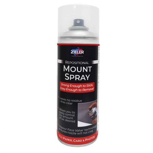 Repositionable Adhesive Mount Spray 400ml - by Zieler (UK ONLY)