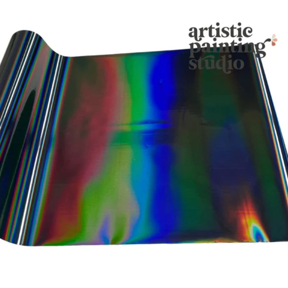 BLACK RAINBOW - Holographic - Rub On Metallic Foil by APS - Textile Friendly