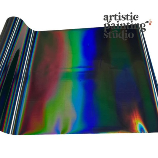 BLACK RAINBOW - Holographic - Rub On Metallic Foil by APS - Textile Friendly