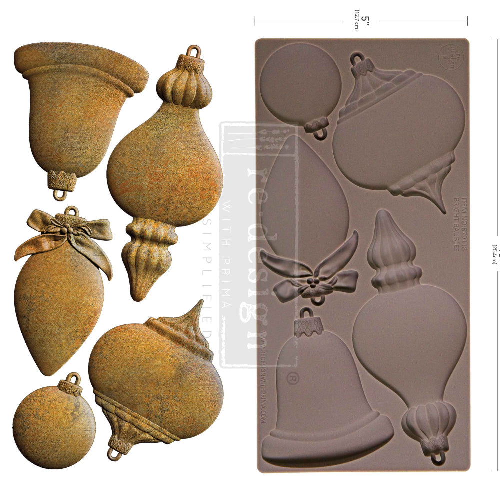 Bright Baubles Decor Mould Re-Design with Prima 5" x 10"