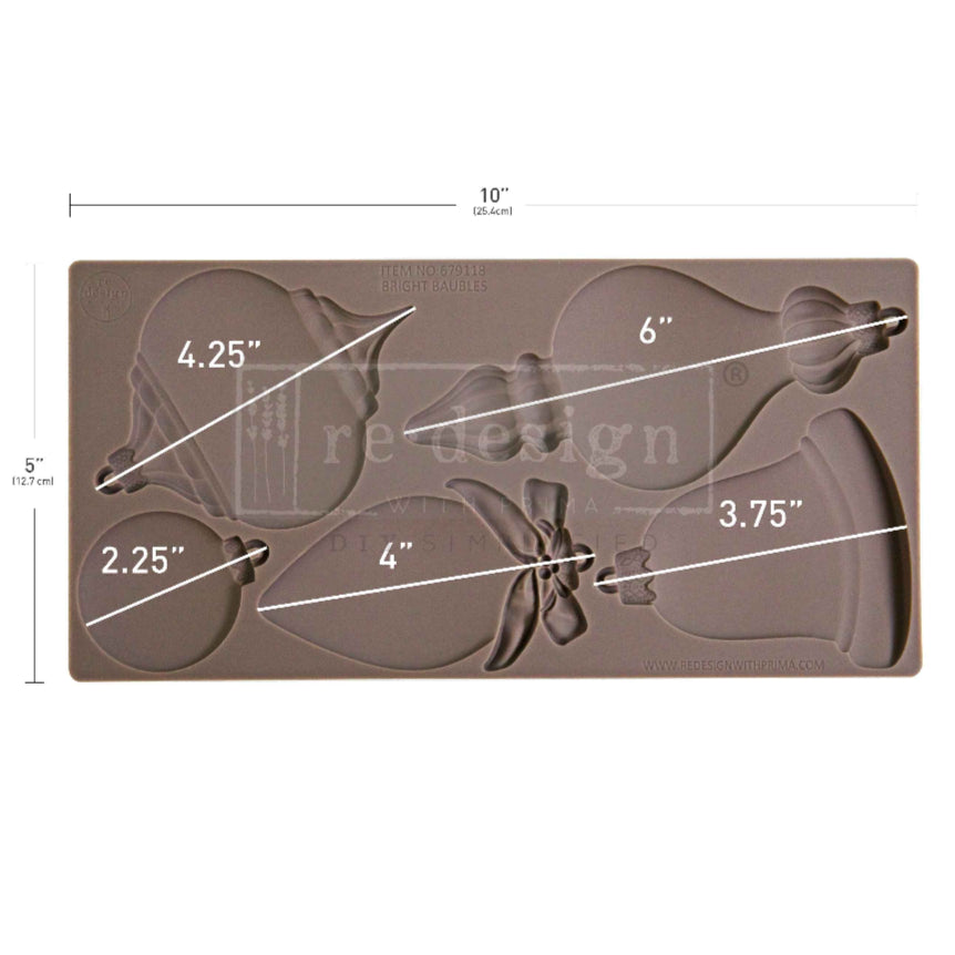 Bright Baubles Decor Mould Re-Design with Prima 5" x 10"