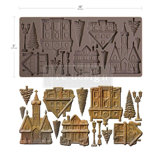 Christmas Village Silicone Mould - ReDesign with Prima - 5" x 10"