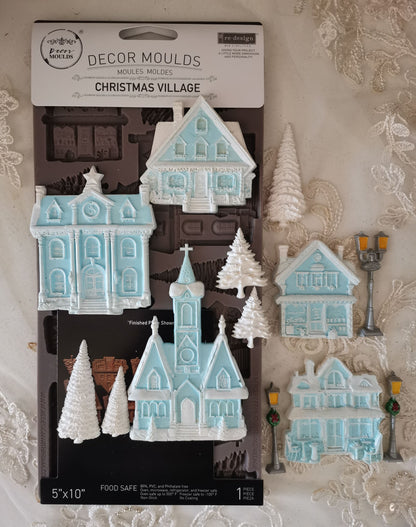 Christmas Village Silicone Mould - ReDesign with Prima - 5" x 10"