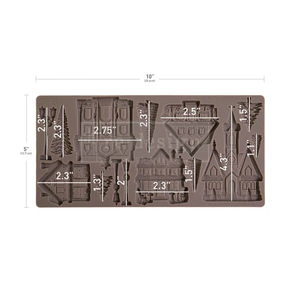 Christmas Village Silicone Mould - ReDesign with Prima - 5" x 10"