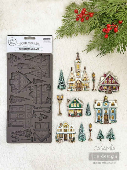 Christmas Village Silicone Mould - ReDesign with Prima - 5" x 10"