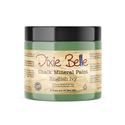 ENGLISH IVY - Dixie Belle - Matt Black Chalk Mineral Paint - 118ml/4oz - 236ml/8oz - 473ml/16oz