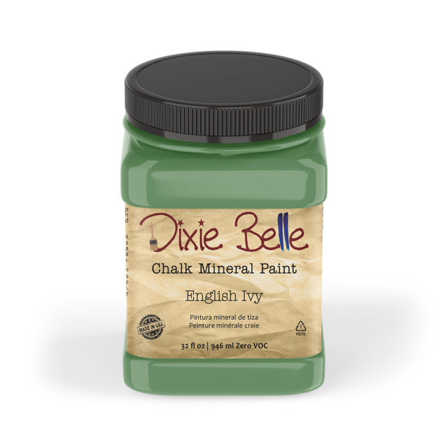 ENGLISH IVY - Dixie Belle - Matt Black Chalk Mineral Paint - 118ml/4oz - 236ml/8oz - 473ml/16oz