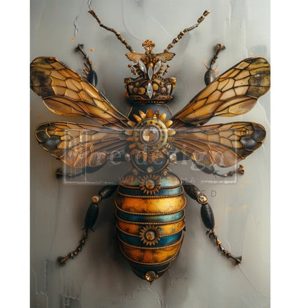 GEARSPRING HONEYBEE - A1 Fiber Paper for Decoupage - LARGE - 59.4cm x 84.1cm - Re-Design with Prima