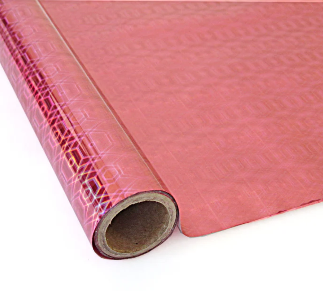 Hexagon Pink Metallic Foil - Rub On Metallic Foil by APS - Textile Friendly