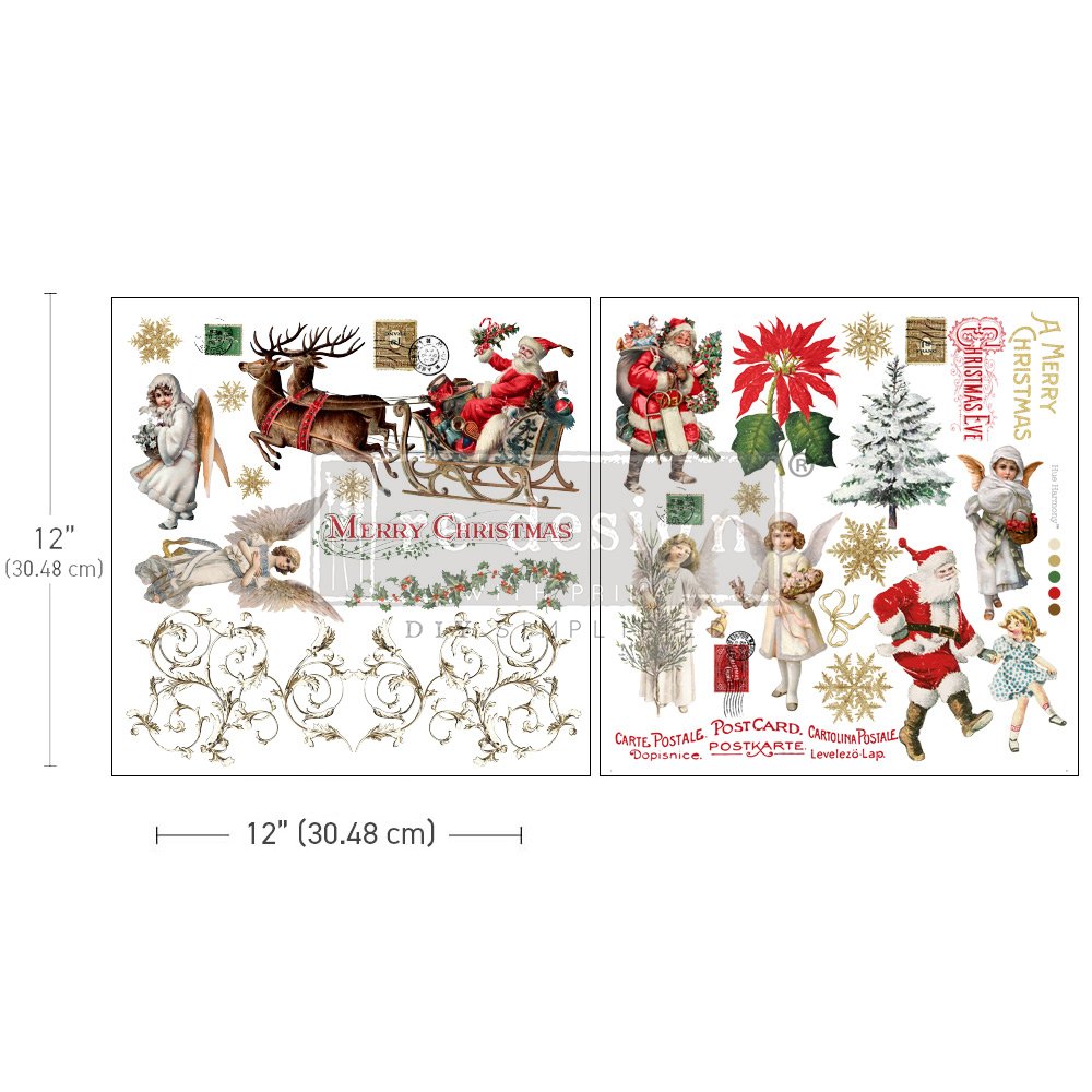 HOLIDAY TRADITIONS - 2 sheets each 30cm x 30cm - Redesign Decor Transfer Decal Media 1 of 2