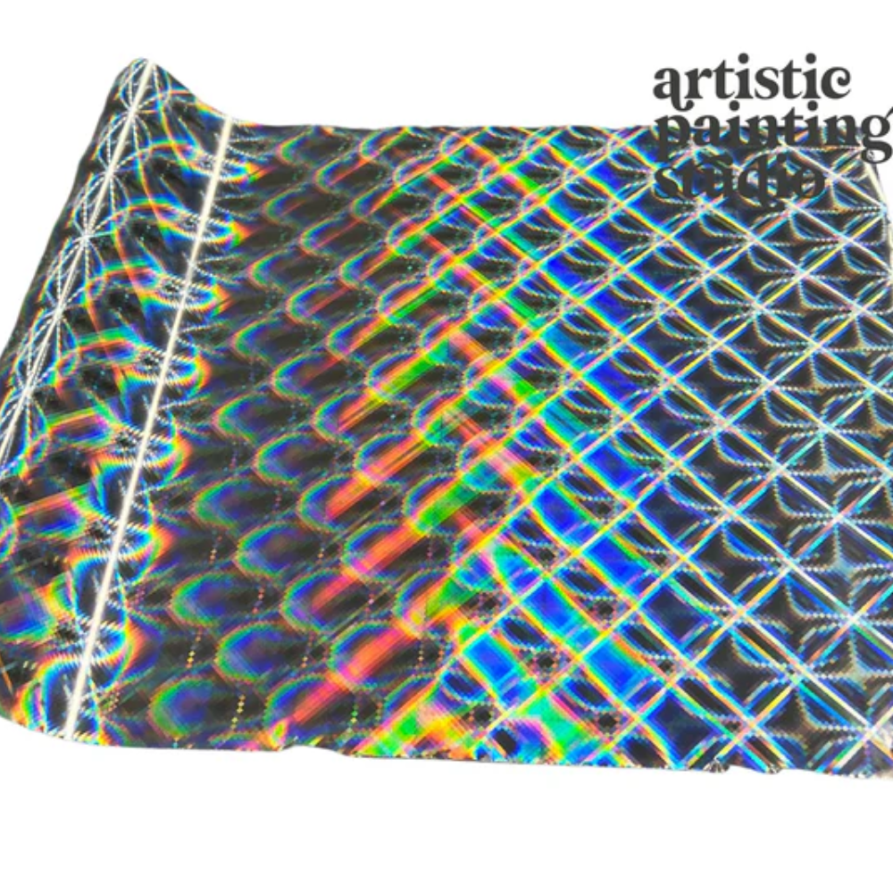 HYPER PLAID - Holographic - Rub On Metallic Foil by APS - Textile Friendly