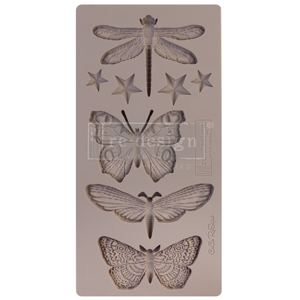 INSECTICA AND STARS Decor Mould Re-Design with Prima 5" x 10"