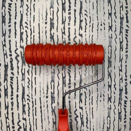Decorative Art Paint Roller with Handle - JAGGED LINES