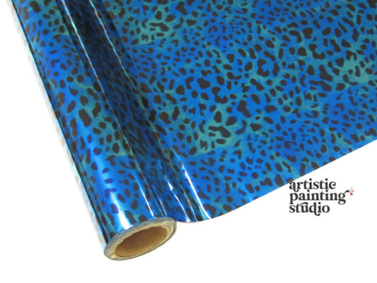 Leopard Blue Metallic Foil- Rub On Metallic Foil by APS - Textile Friendly