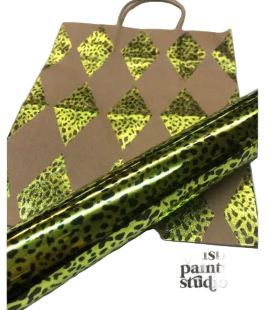 Leopard Green Metallic Foil- Rub On Metallic Foil by APS - Textile Friendly 
