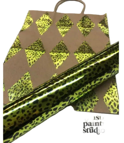 Leopard Green Metallic Foil- Rub On Metallic Foil by APS - Textile Friendly 