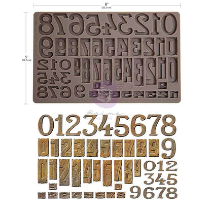 Letterpress Numbers - Decor | Food | Craft Mould  - Re-Design with Prima 8" x 5"