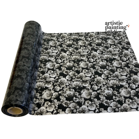 MORGAN FLOWERS - Rub On Metallic Foil by APS (semi transparent) - Textile Friendly