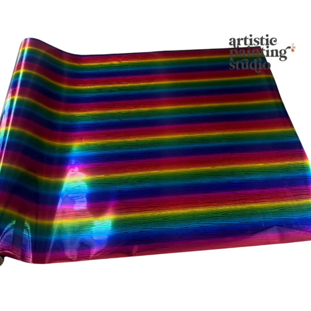 Rainbow Woodgrain - Rub On Metallic Foil by APS - Textile Friendly