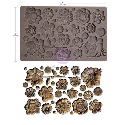 Rusty Flowers - Decor | Food | Craft Mould  - Re-Design with Prima 8" x 5"
