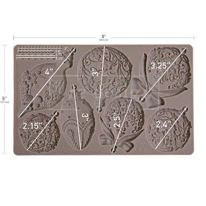 Shimmering Holiday Ornaments Decor | Food | Craft Mould Re-Design with Prima 8" x 5"
