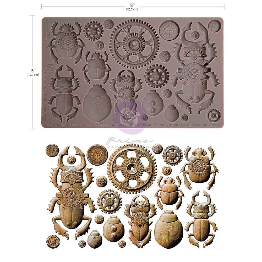 Steampunk Beetles - Decor | Food | Craft Mould  - Re-Design with Prima 8" x 5"