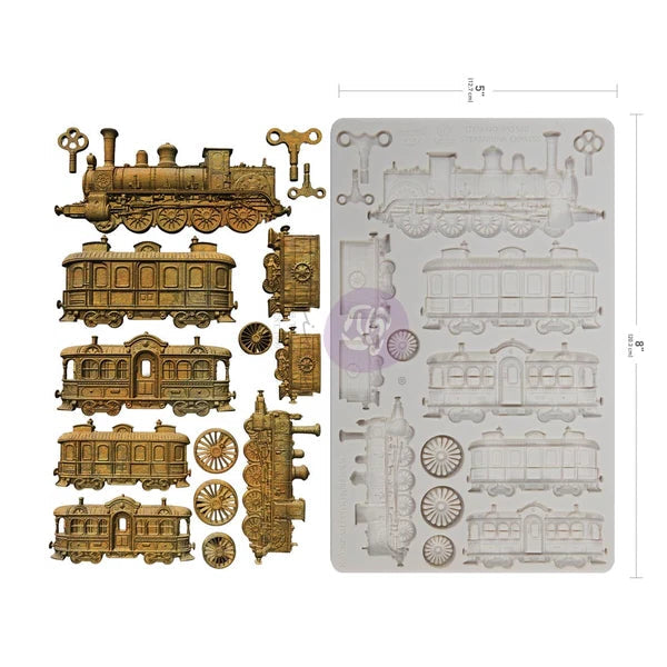 Steampunk Express Silicone Mould - Finnabair - 5" x 8"