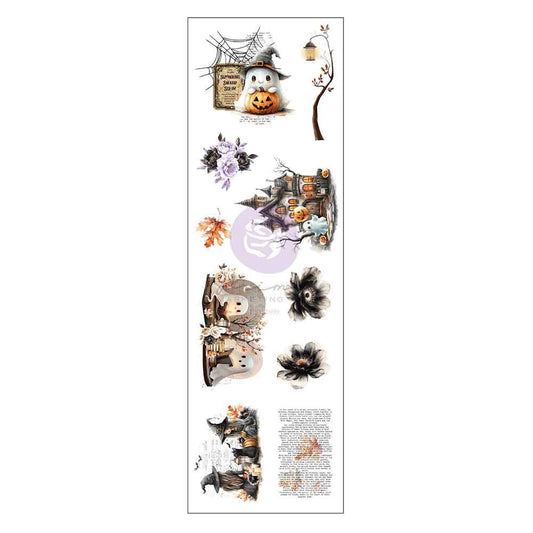Halloween-themed decorative stickers with pumpkins, ghosts, and bats on a white background.