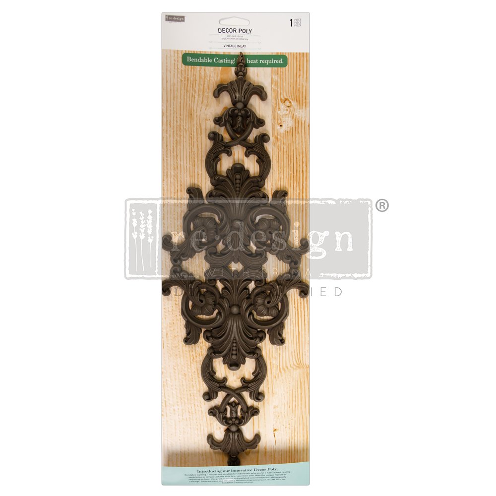 VINTAGE INLAY – 47.2cm x 15.6cm x 0.97cm - Flexible Drop Applique Moulding by ReDesign with Prima