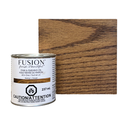 STAIN AND FINISHING OIL - Walnut- All In One - Fusion 237 ml