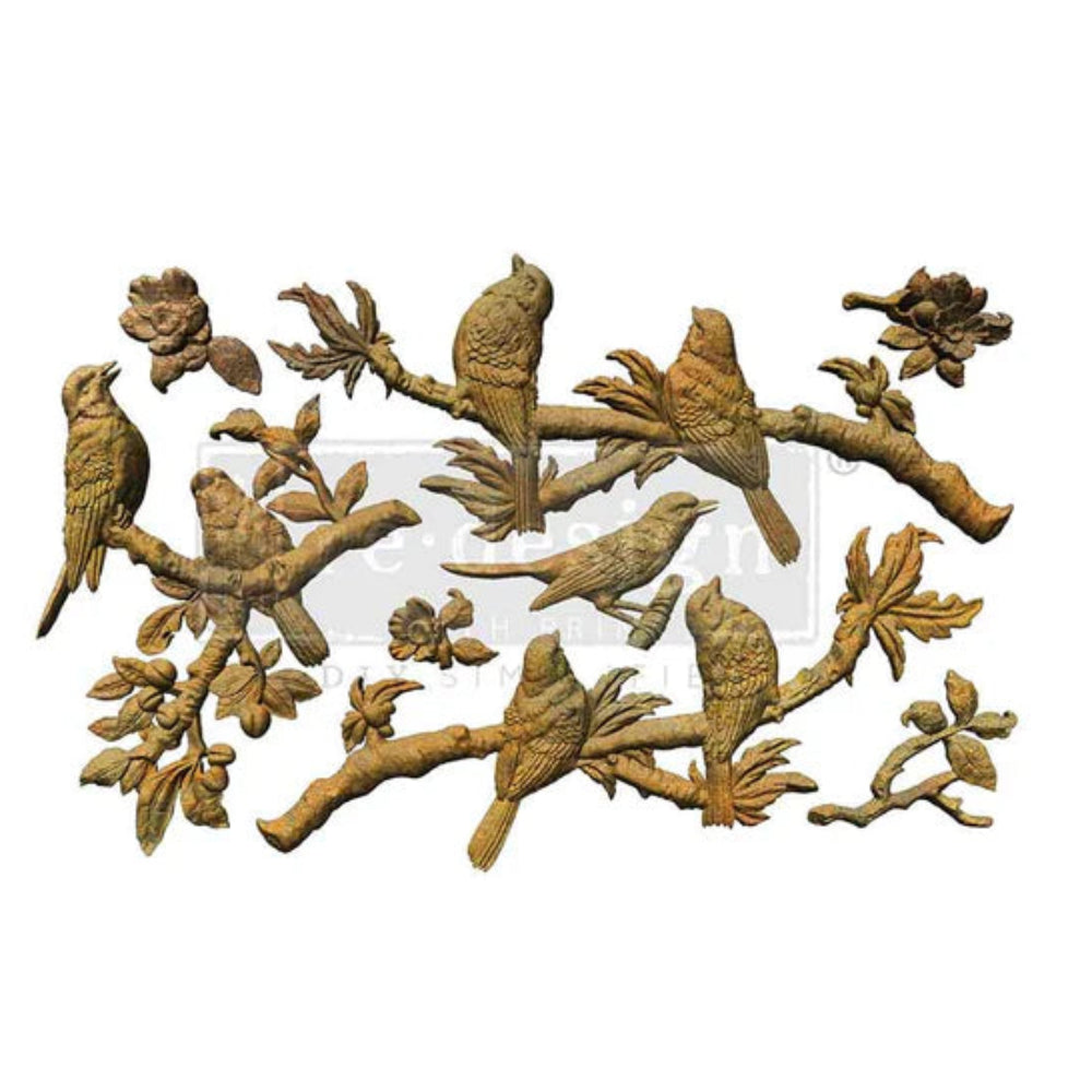 Whispers of Wings silicone mould by Redesign with Prima. 5" x 8" with botanical & feather designs. Food-safe for resin, clay, chocolate & crafts.