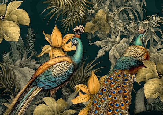 A Peacock Pair - Mint by Michelle Decoupage Paper - A3 and A1 sizes - Decoupage - Baillea's Interiors -