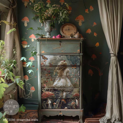A1 Fiber Paper for Decoupage - Dreamlike Trails - Lost In Wonderland - 59.4cm x 84.1cm - Re-Design with Prima - Decoupage - Baillea's Interiors -