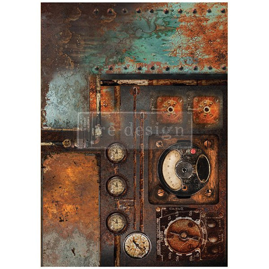 AGED MACHINERY ELEGANCE - A1 Rice Paper for Decoupage - LARGE - 59.4cm x 84.1cm - Re-Design with Prima