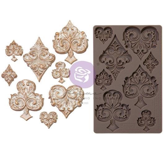 Alice In Wonderland - DECK OF CARDS - Decor Mould Re-Design with Prima 8" x 5" - Moulds - Baillea's Interiors -