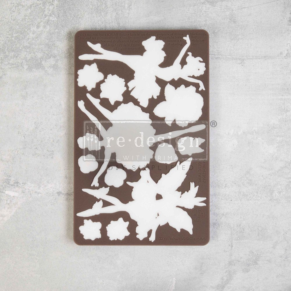 Angelic Twirl Decor Mould Re-Design with Prima 8" x 5" - Moulds - Baillea's Interiors -