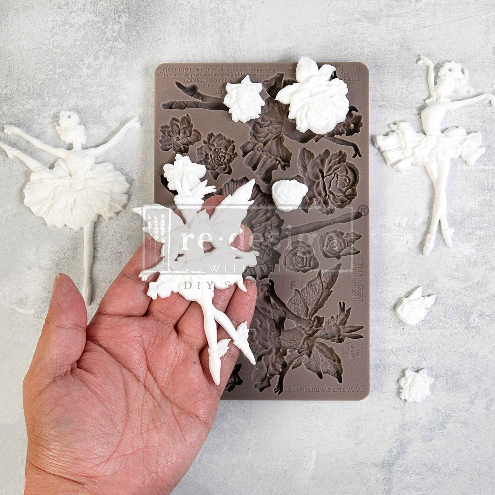 Angelic Twirl Decor Mould Re-Design with Prima 8" x 5" - Moulds - Baillea's Interiors -