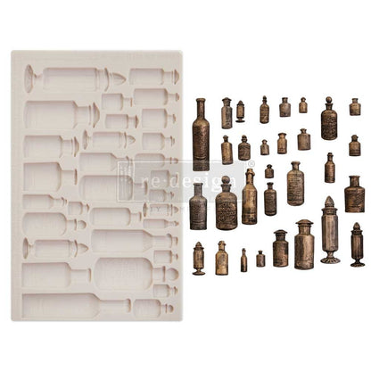 APOTHECARY BOTTLES Decor Mould Re-Design with Prima 8" x 5"