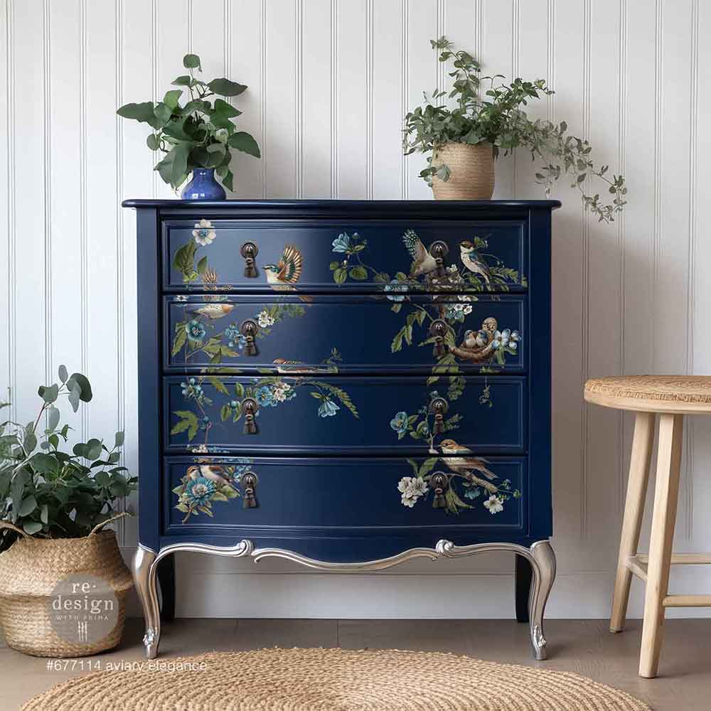 Aviary Elegance - 24" x 35" - Redesign with Prima - Decor Transfer Decal - Furniture Transfer - Baillea's Interiors -